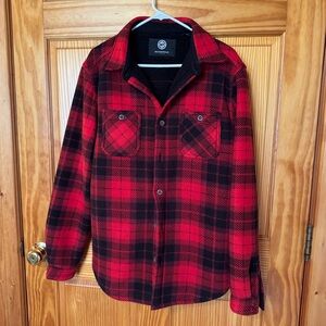 Red and Black Plaid Men's Jacket